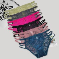 亚马逊temu蕾丝镂空性感女式三角内裤