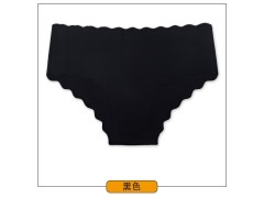跨境外贸冰丝无痕女士内裤 丝滑舒适透气双面波浪边女式三角裤图2